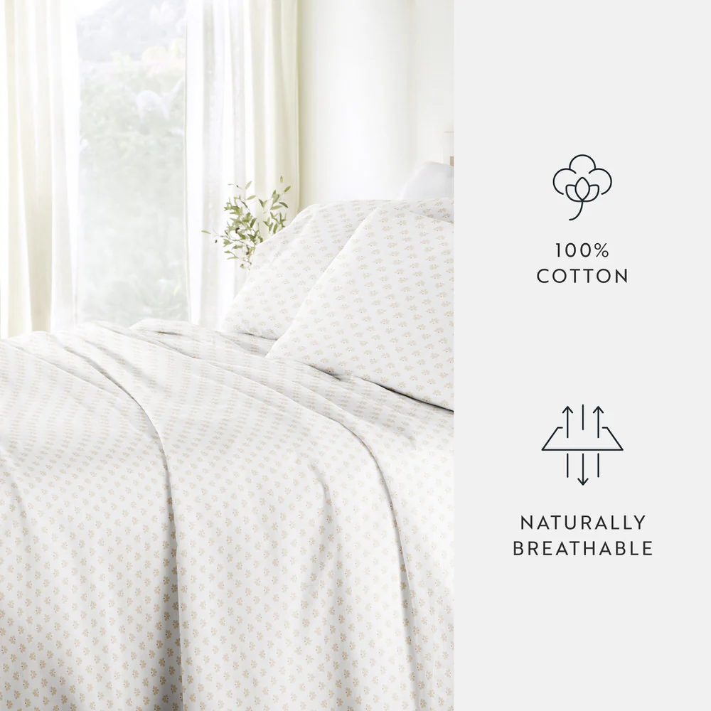 Moon Daisies 4-Piece Long Staple Cotton Sheet Set - Image 8