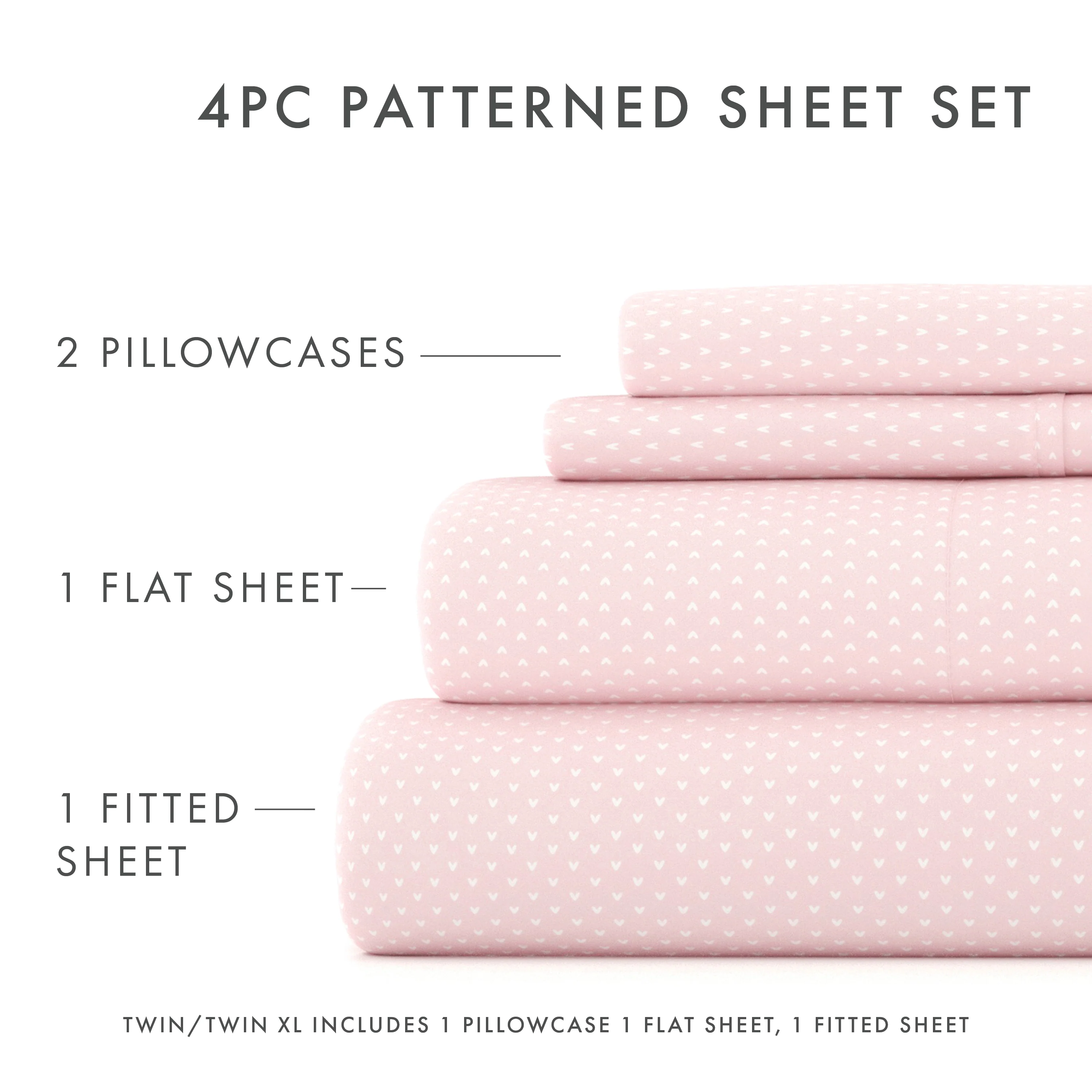 My Heart Pattern 4-Piece Sheet Set - Image 13