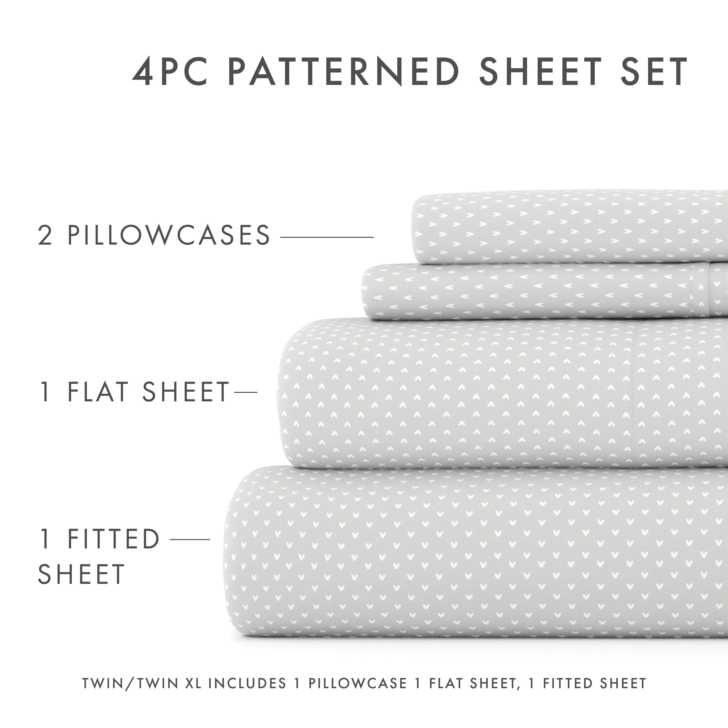 My Heart Pattern 4-Piece Sheet Set - Image 14