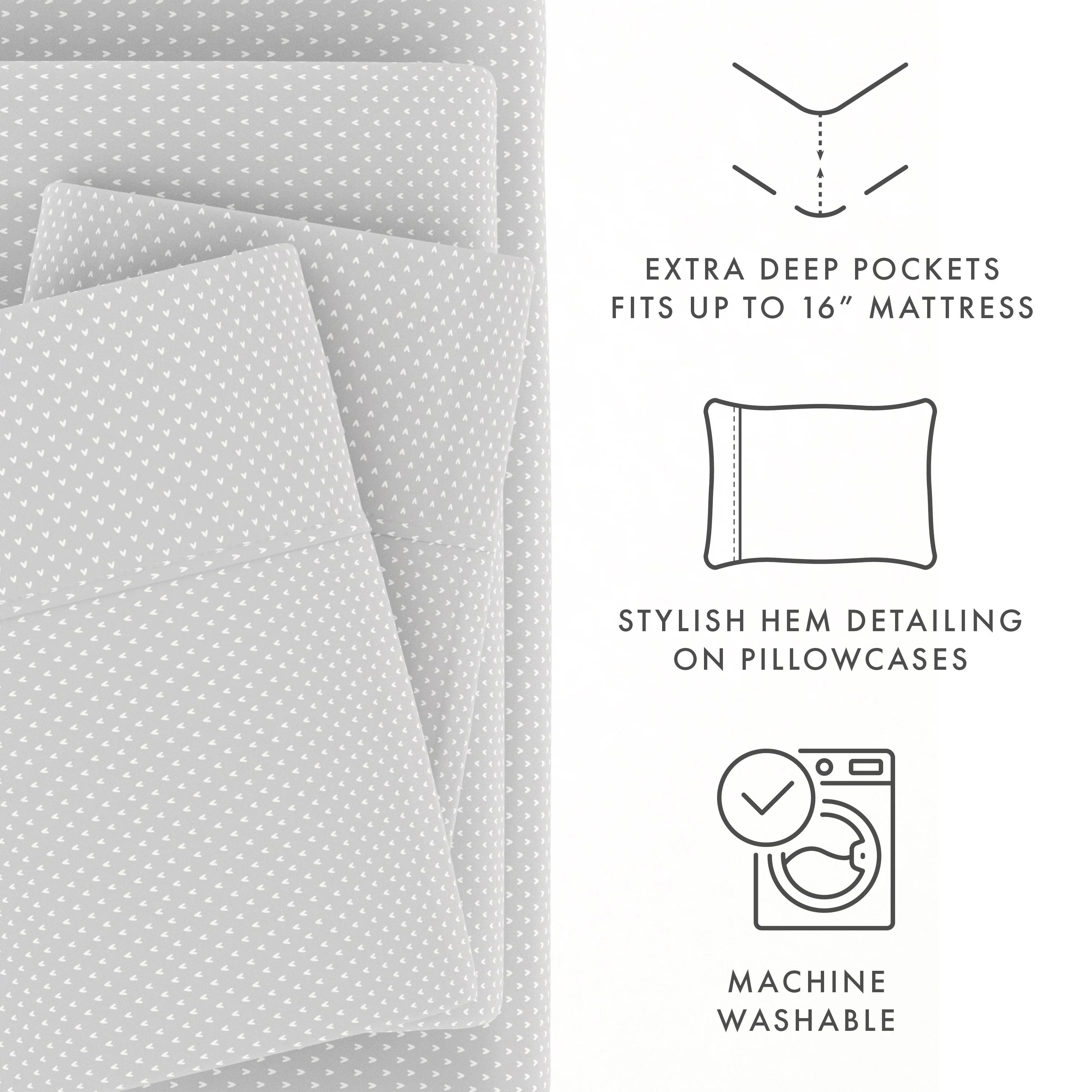 My Heart Pattern 4-Piece Sheet Set - Image 19