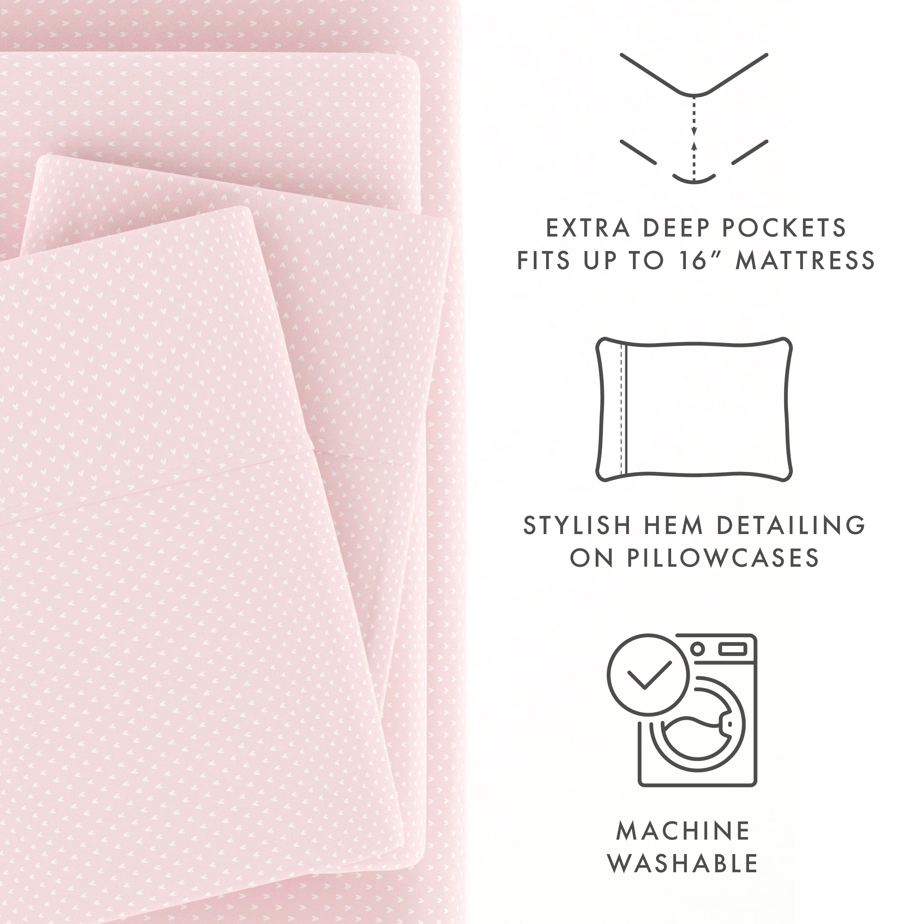 My Heart Pattern 4-Piece Sheet Set - Image 26