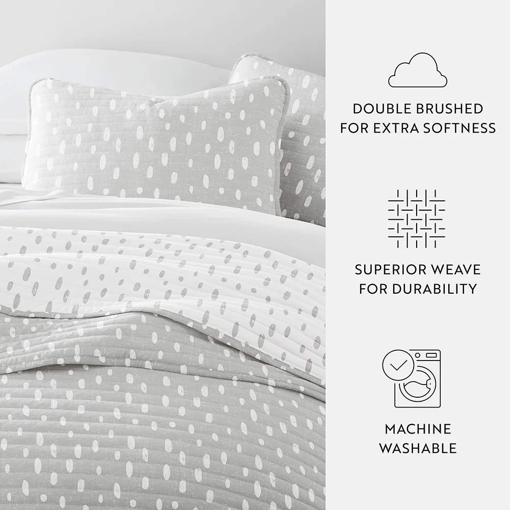Painted Dots Reversible Quilted Coverlet Set - Sale - Image 8