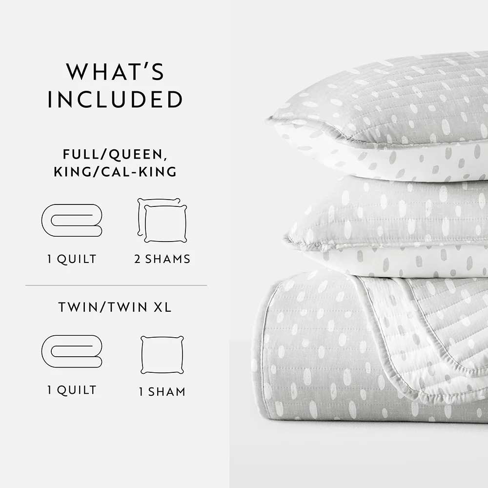 Painted Dots Reversible Quilted Coverlet Set - Sale - Image 9