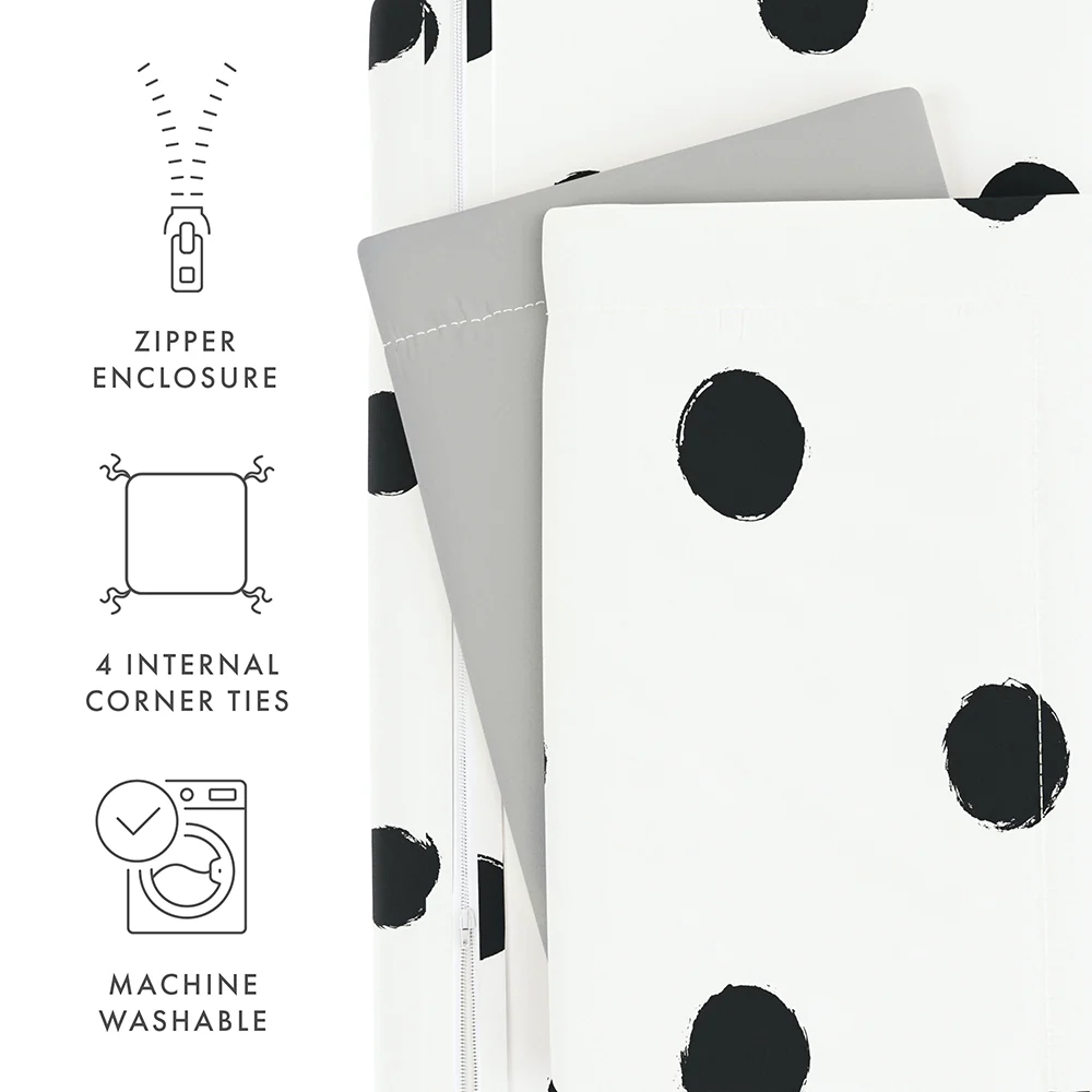 Painted Polkadot Pattern 3-Piece Reversible Duvet Cover Set - Image 11