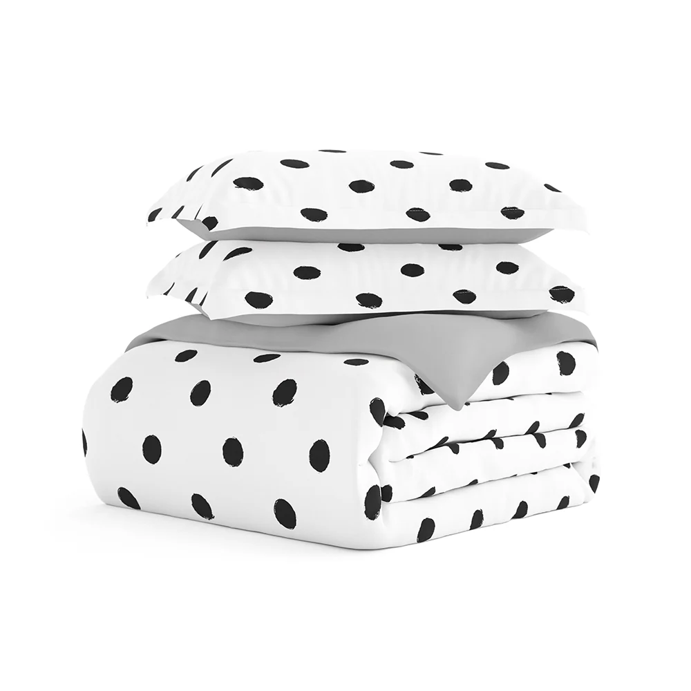Painted Polkadot Pattern 3-Piece Reversible Duvet Cover Set - Image 6