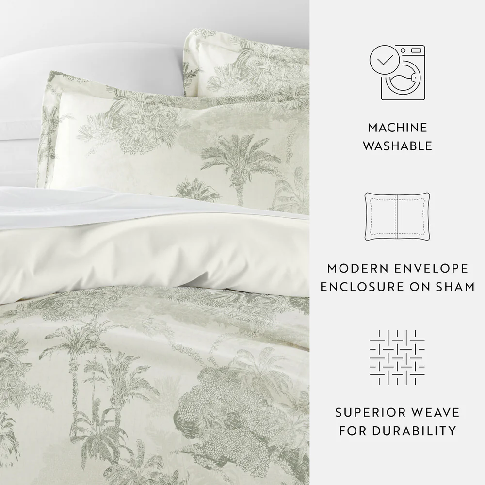 Paradise Toile Pattern 3-Piece Reversible Duvet Cover Set - Image 13
