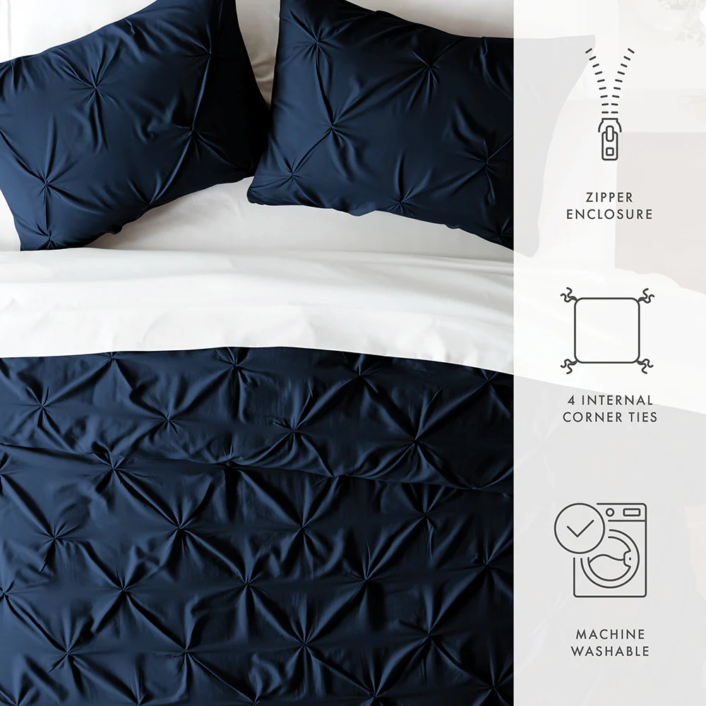 Pinch-Pleat 3-Piece Duvet Cover Set - Image 23