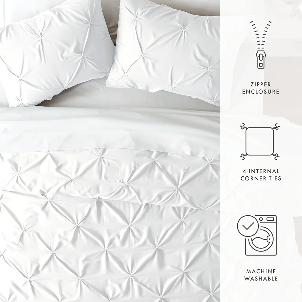 Pinch-Pleat 3-Piece Duvet Cover Set - Image 24