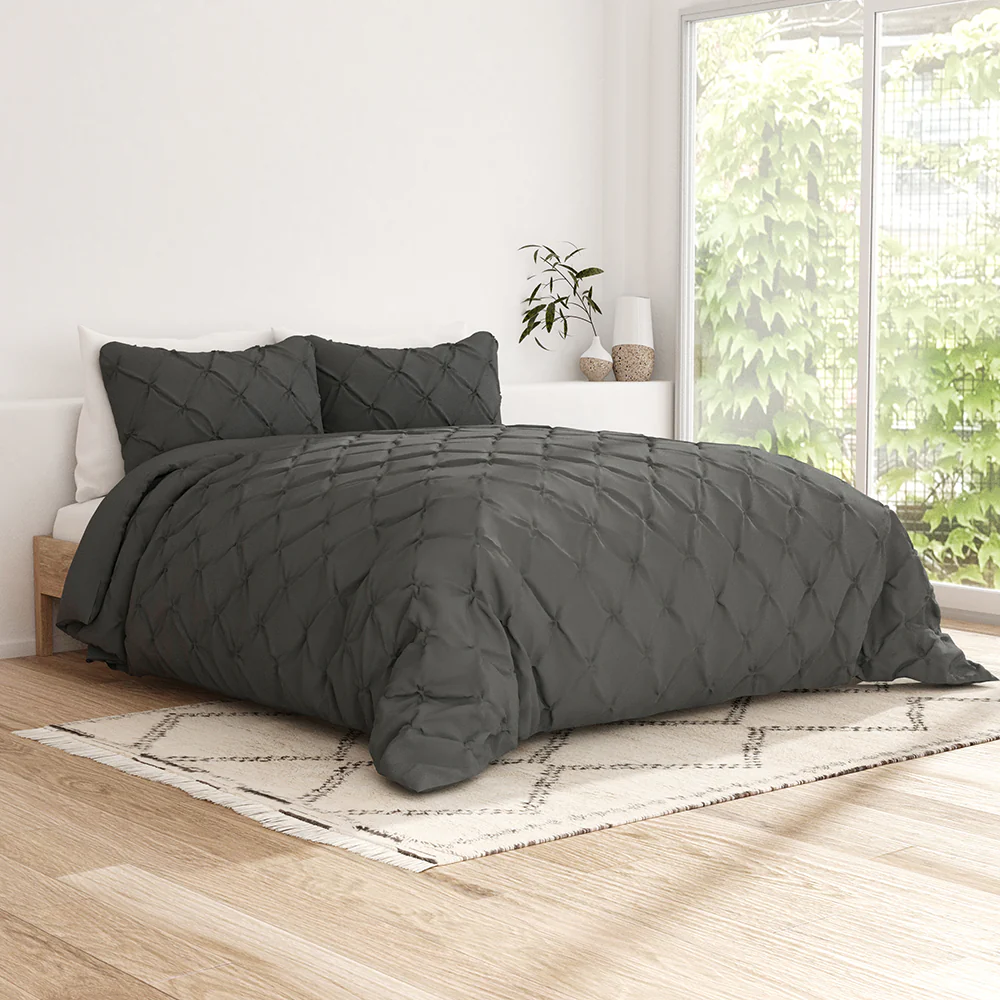 Pinch-Pleat 3-Piece Duvet Cover Set - Image 8