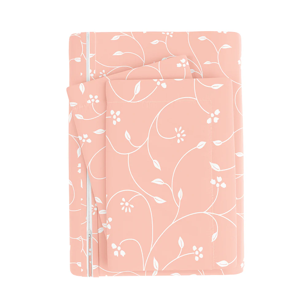 Pink Buds Pattern 3-Piece Duvet Cover Set - Image 6