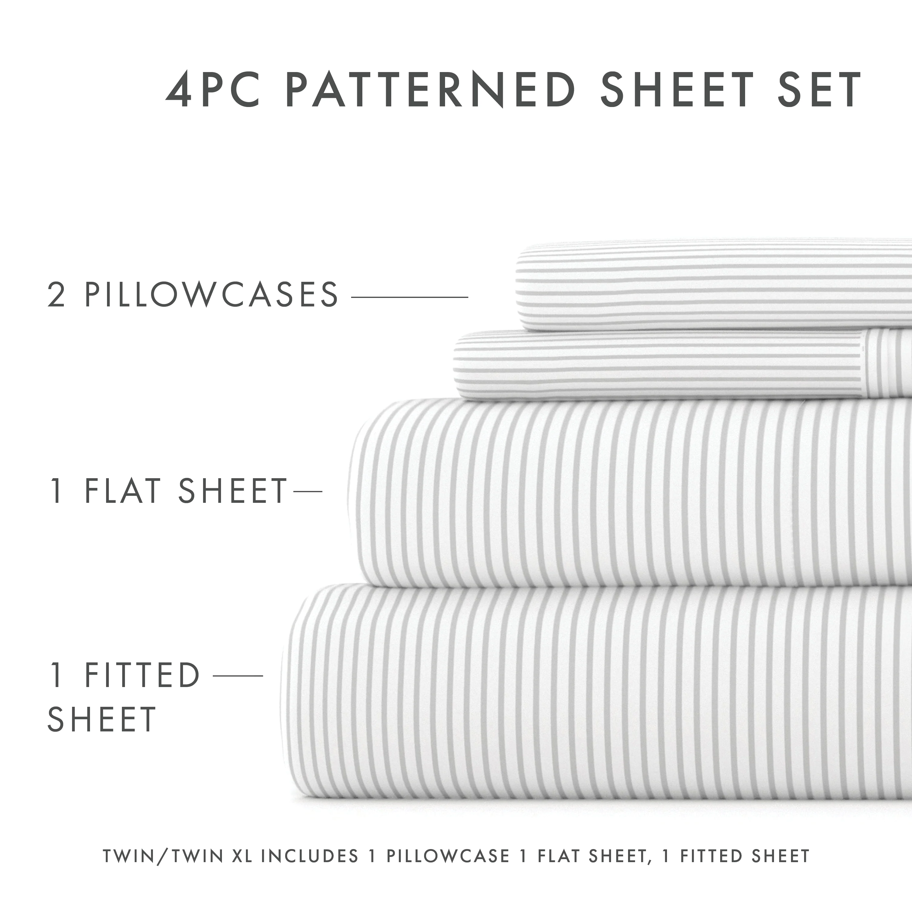 Pinstriped Pattern 4-Piece Sheet Set - Image 5