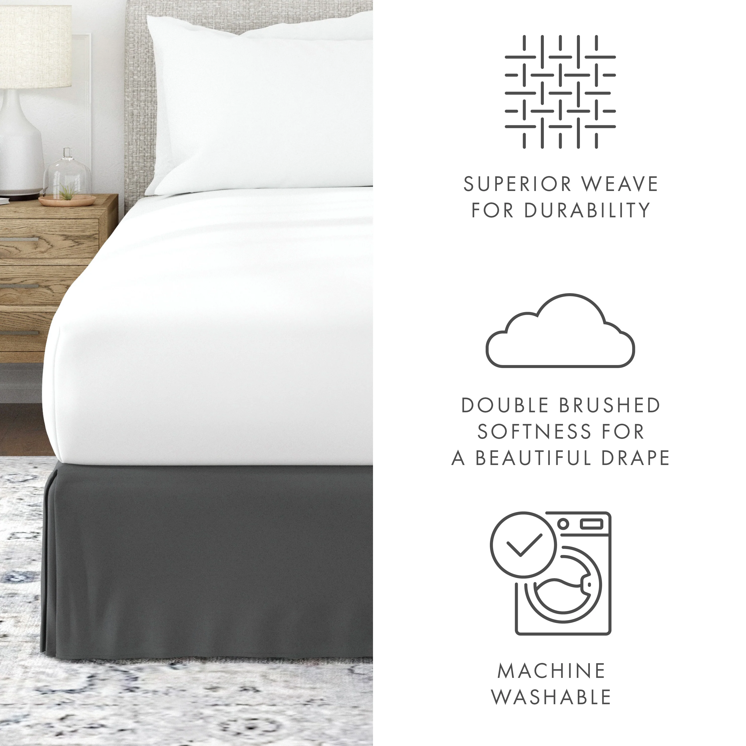 Pleated Dust Ruffle Bed Skirt - Image 53