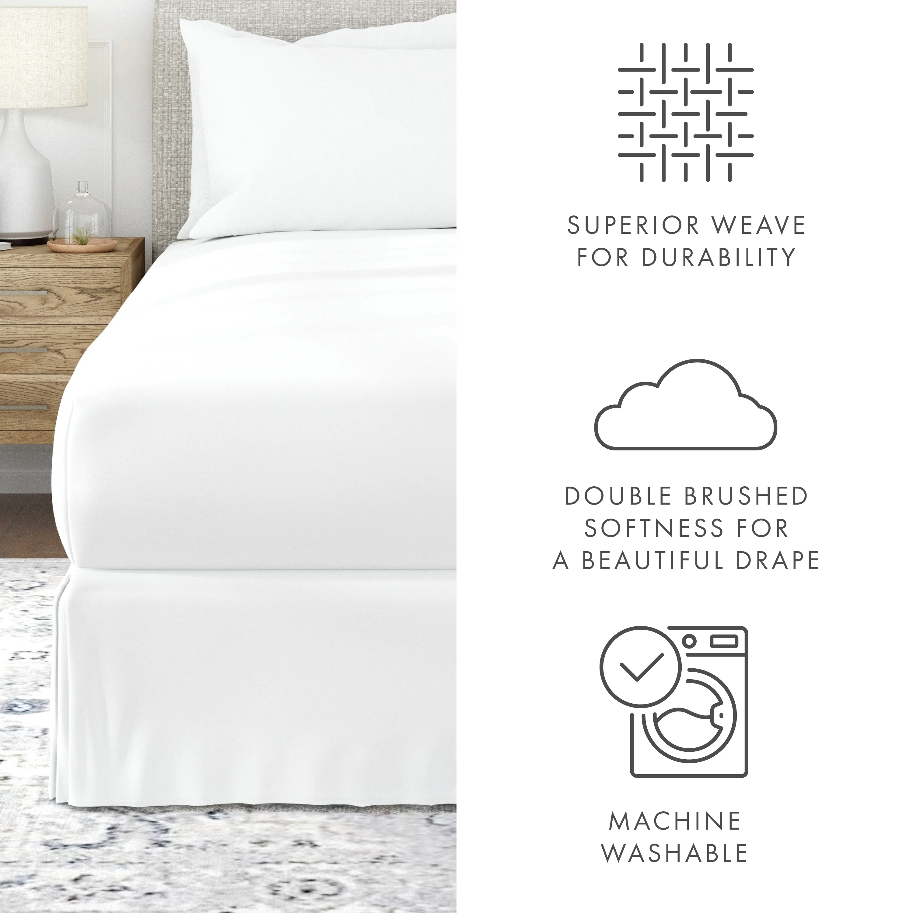 Pleated Dust Ruffle Bed Skirt - Image 55