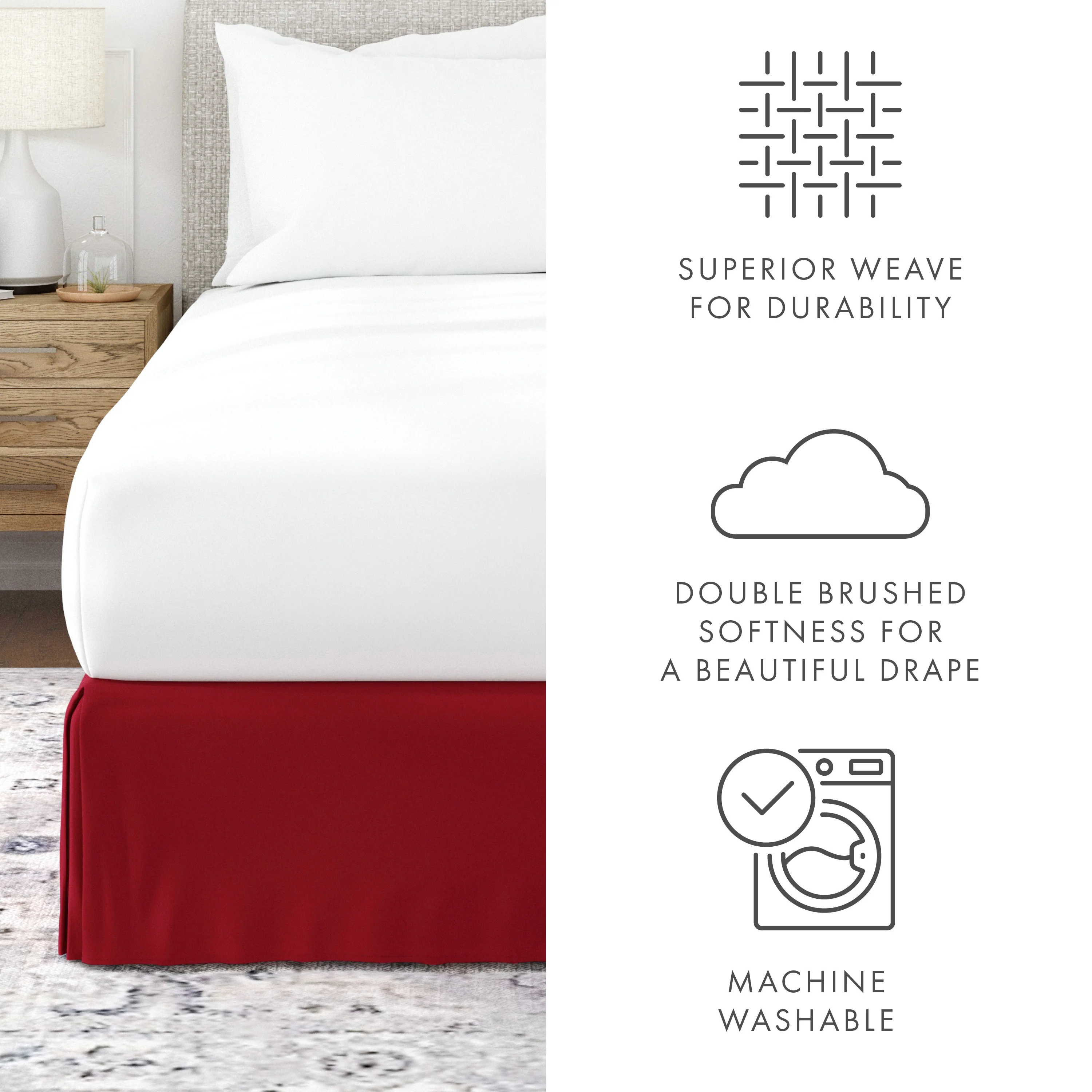 Pleated Dust Ruffle Bed Skirt - Image 64