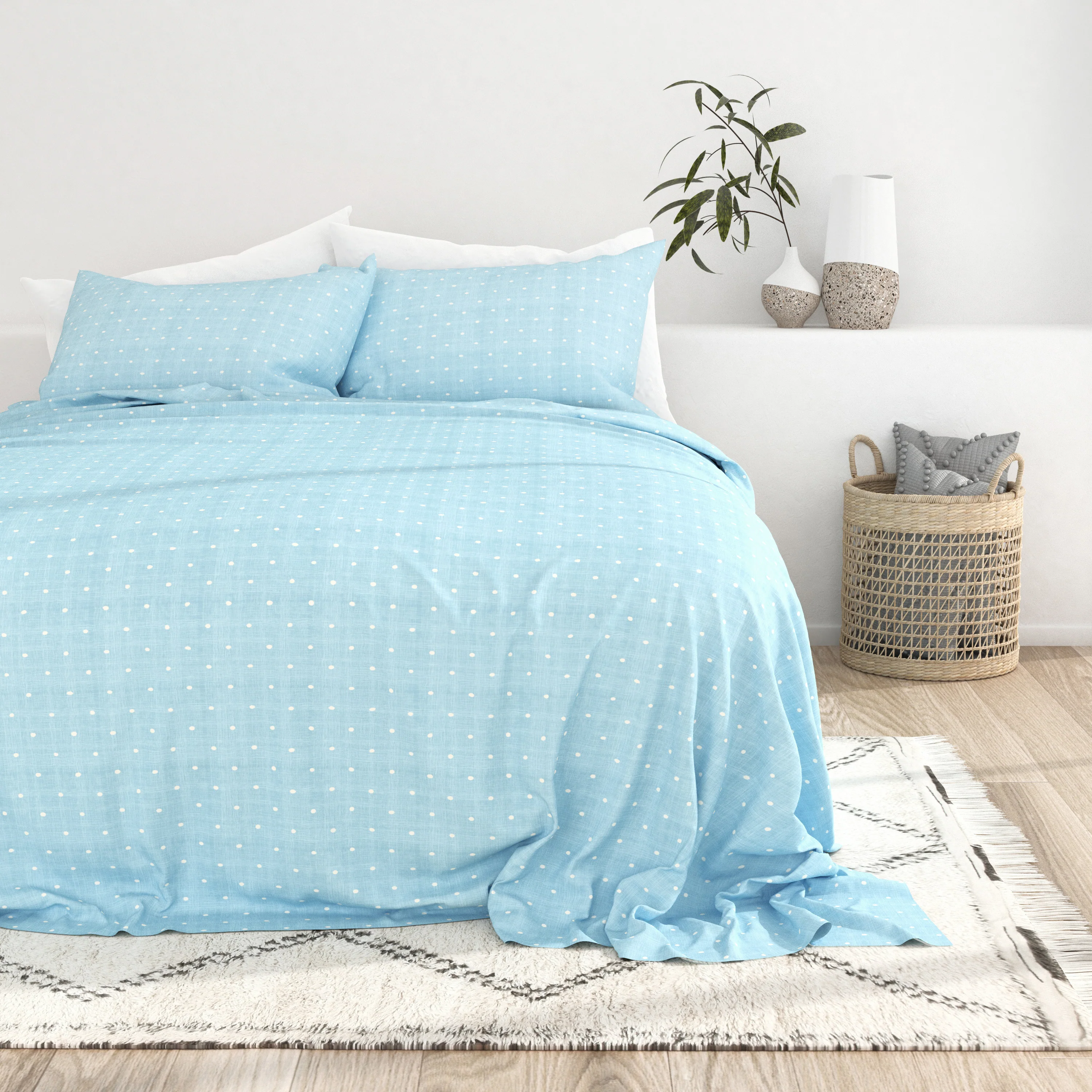 Polkadot Pattern 4-Piece Sheet Set - Image 10