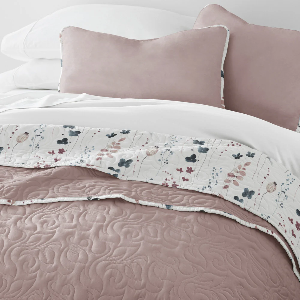 Poppy Bloom Reversible Quilted Coverlet Set - Image 6