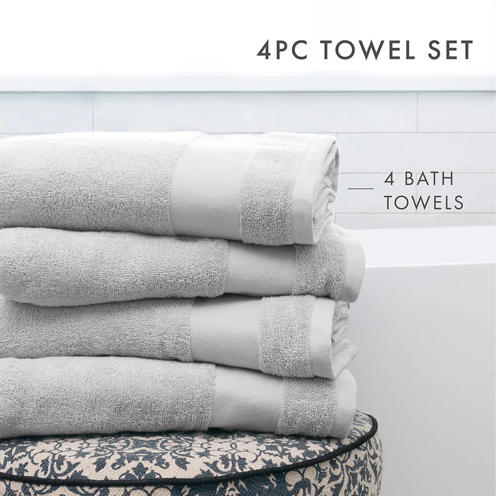 Ultra Soft 100% Cotton 4-Piece Bath Towel Set - Image 10