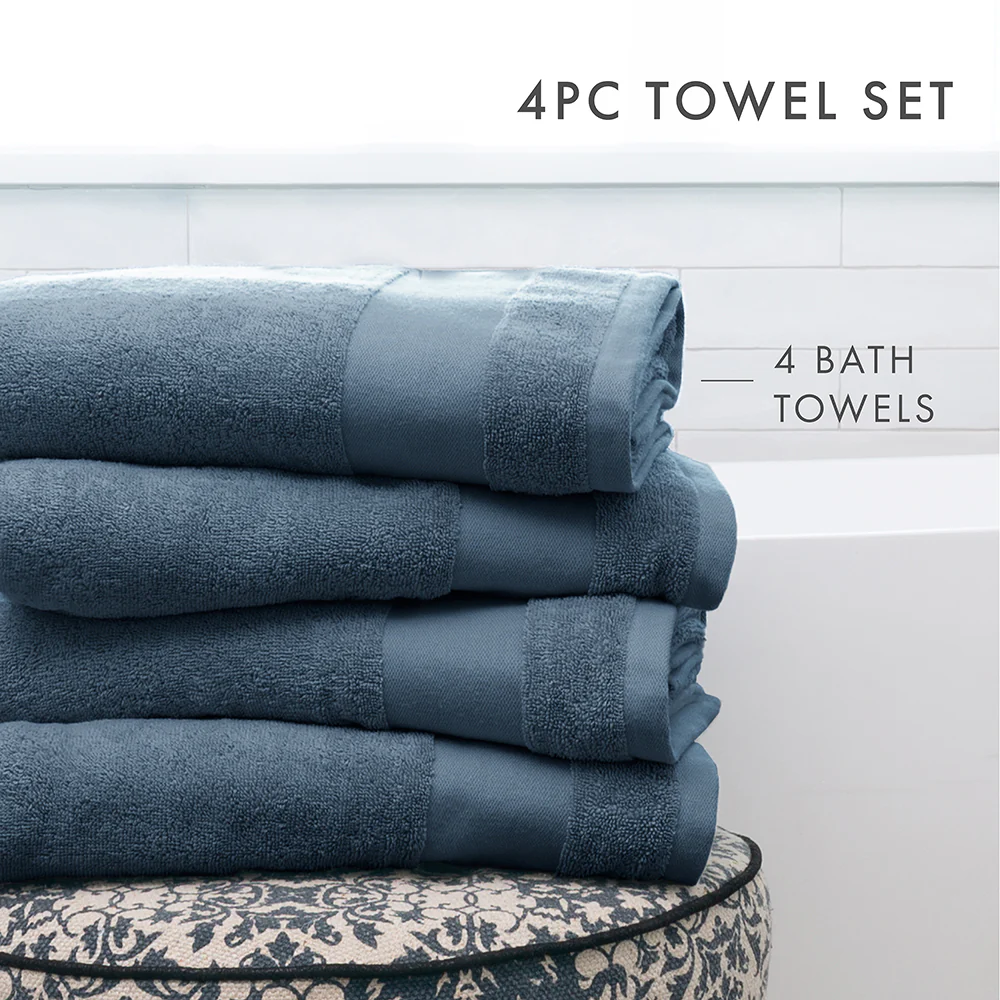 Ultra Soft 100% Cotton 4-Piece Bath Towel Set - Image 11