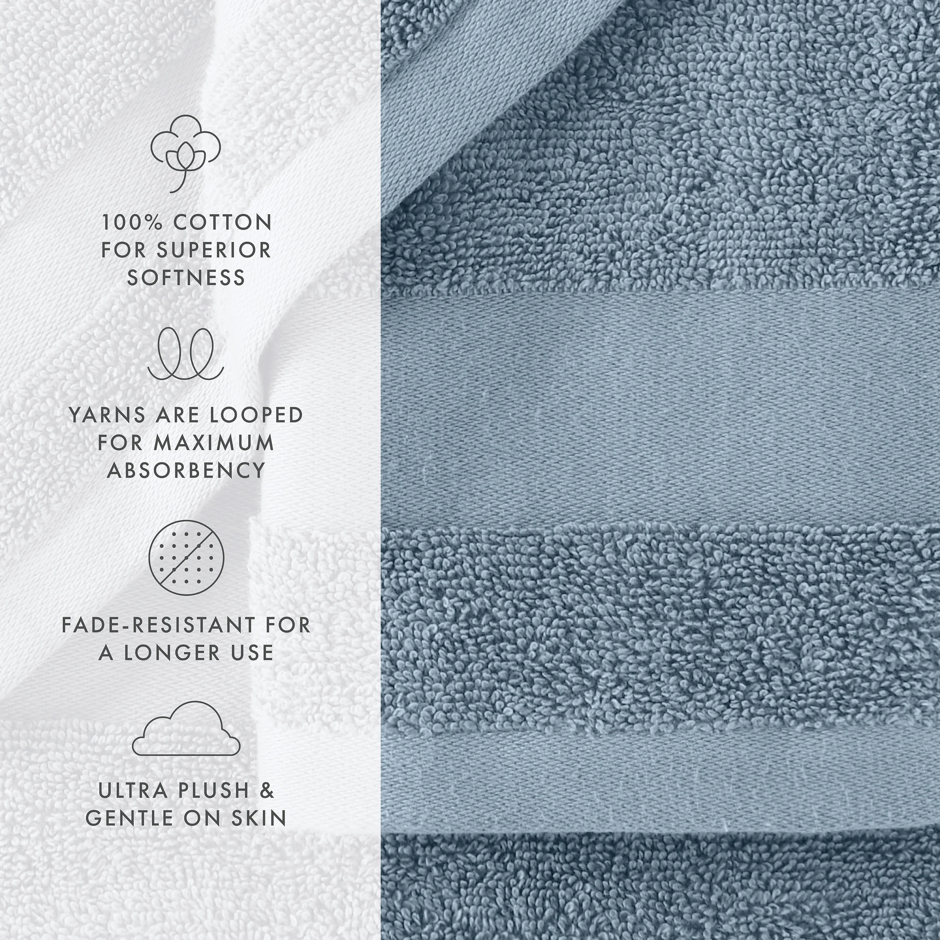 Ultra Soft 100% Cotton 4-Piece Bath Towel Set - Image 15