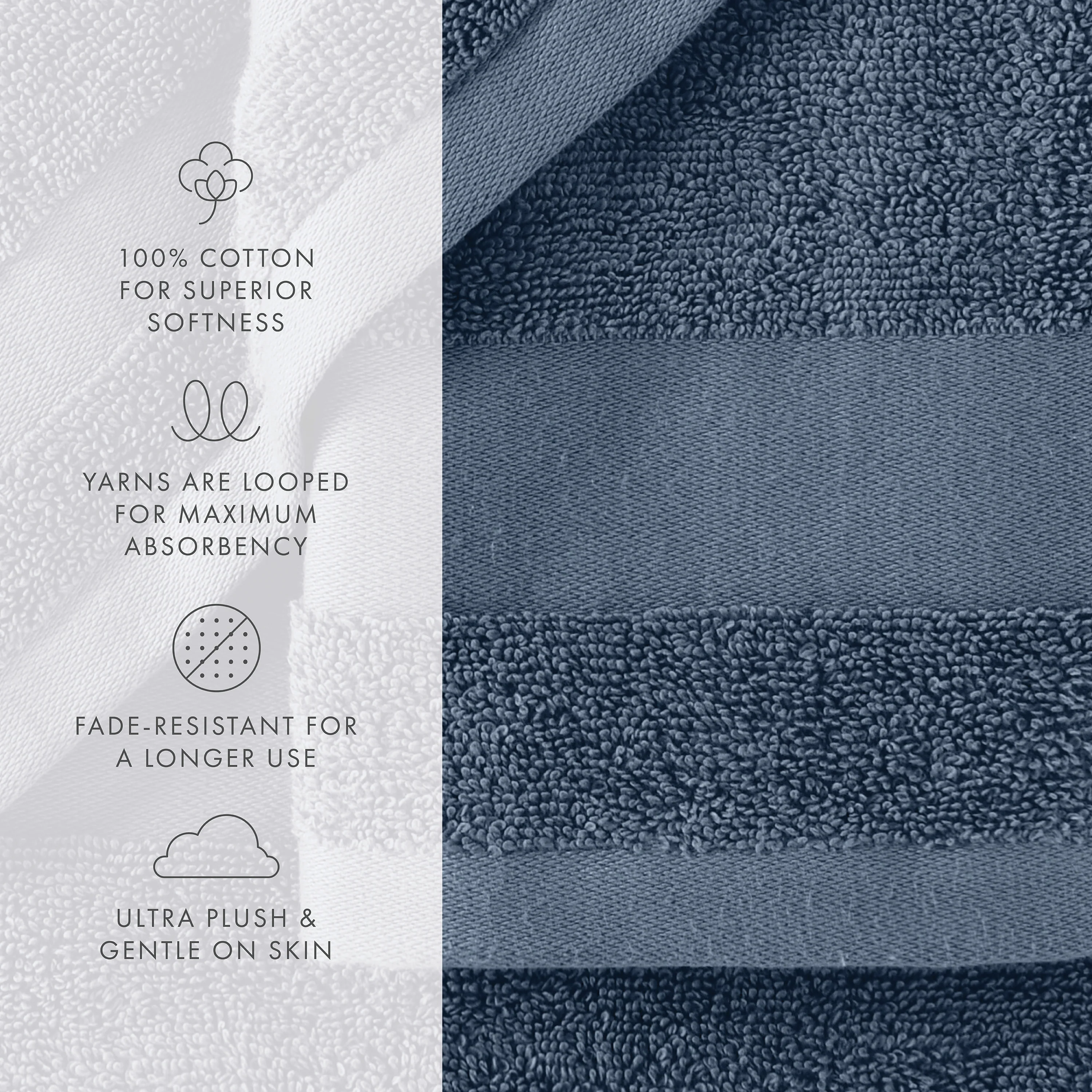 Ultra Soft 100% Cotton 4-Piece Bath Towel Set - Image 16