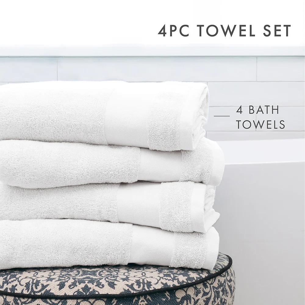 Ultra Soft 100% Cotton 4-Piece Bath Towel Set - Image 9