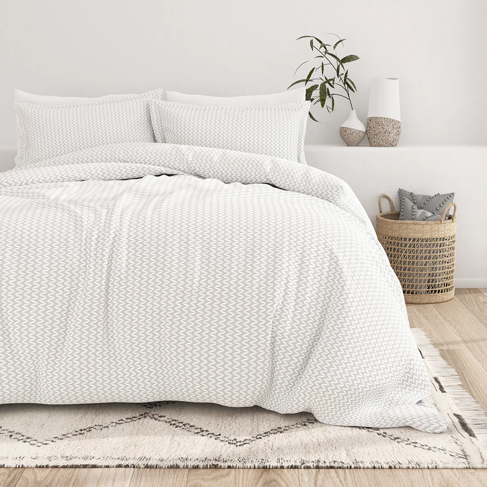 Puffed Chevron Pattern 3-Piece Duvet Cover Set - Image 3