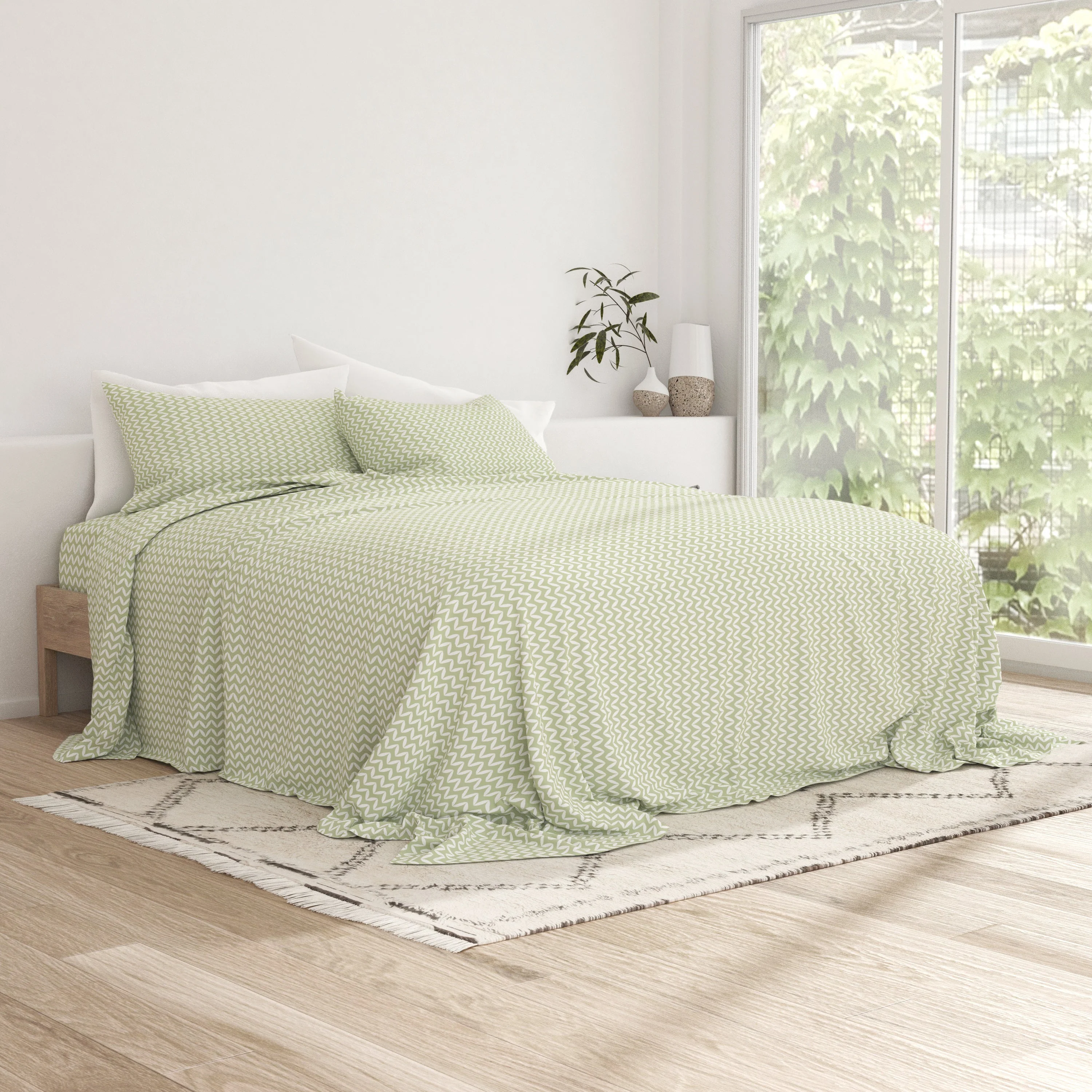Puffed Chevron Pattern 4-Piece Sheet Set - Sale - Image 11