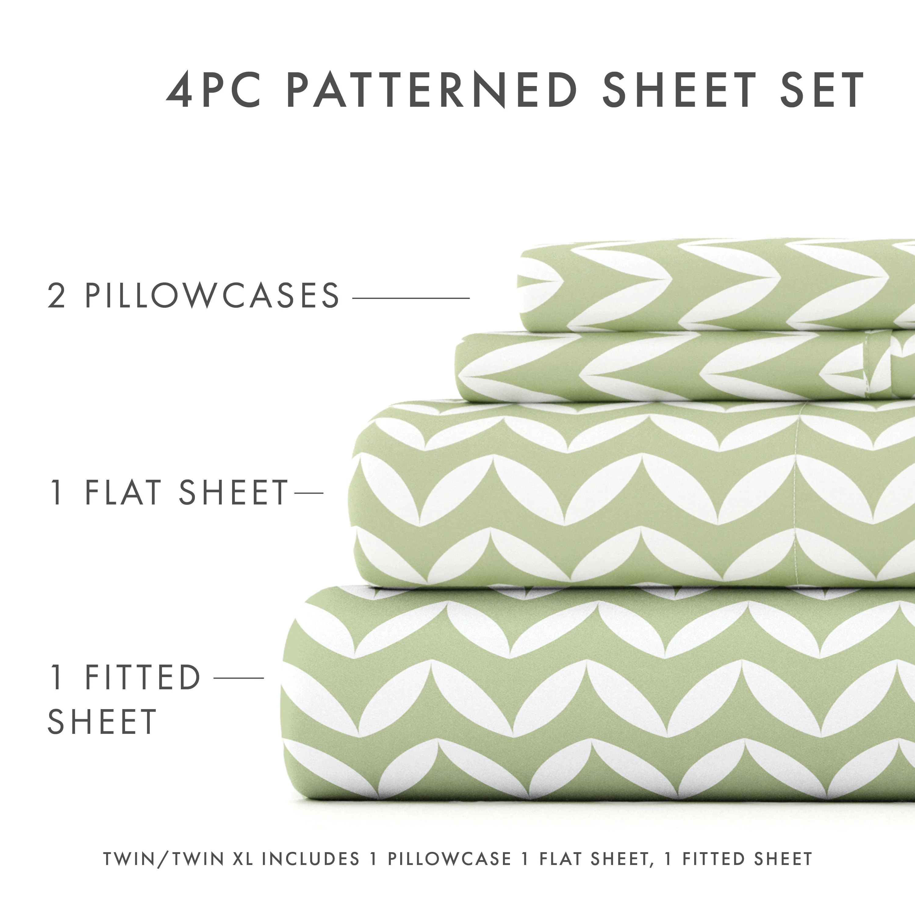 Puffed Chevron Pattern 4-Piece Sheet Set - Sale - Image 14