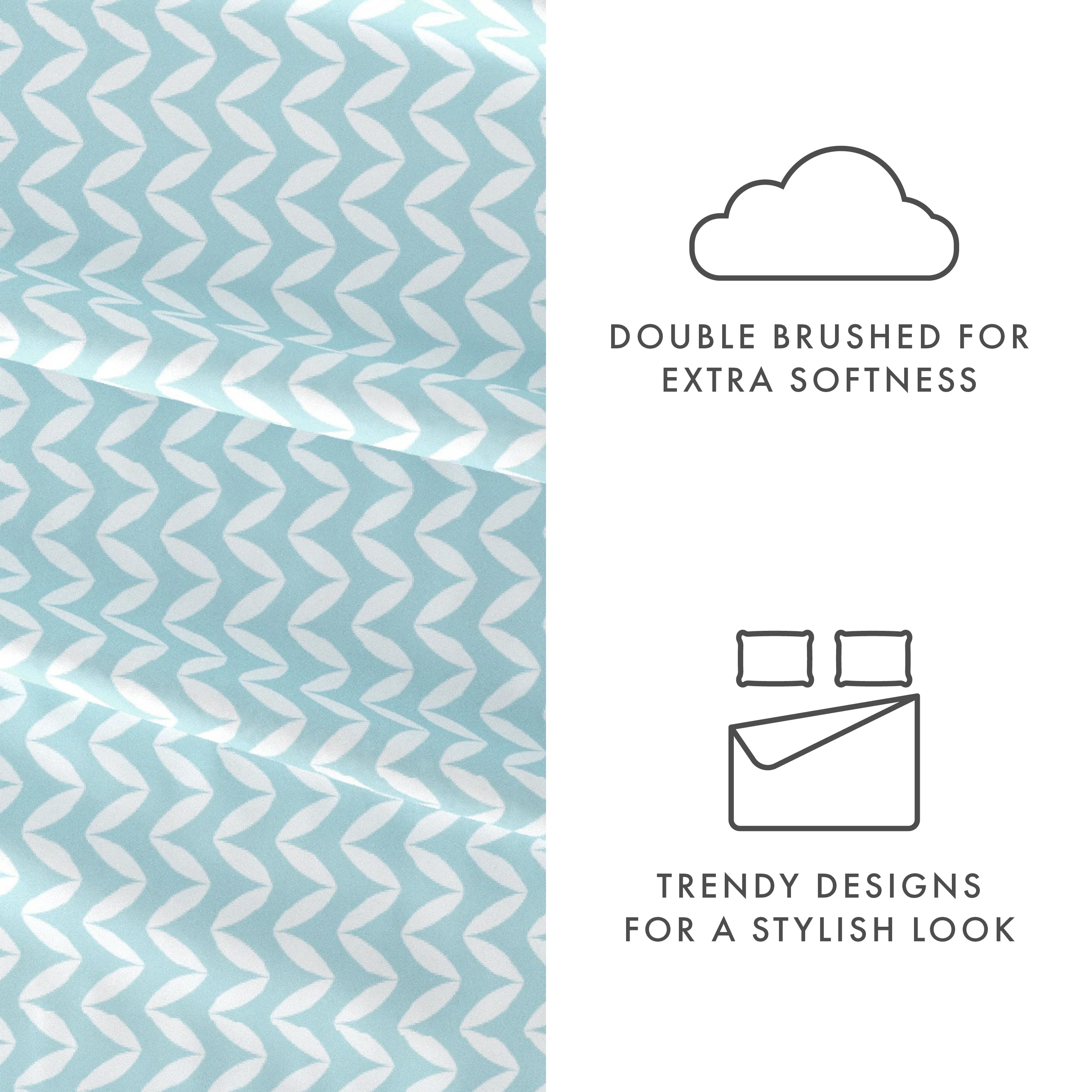 Puffed Chevron Pattern 4-Piece Sheet Set - Sale - Image 16