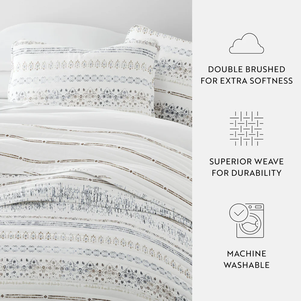 Relic Stripe Reversible Quilted Coverlet Set - Image 10