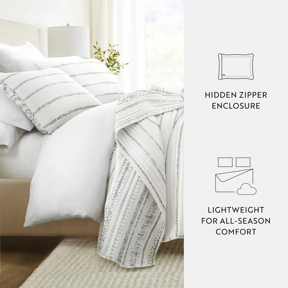 Relic Stripe Reversible Quilted Coverlet Set - Image 5