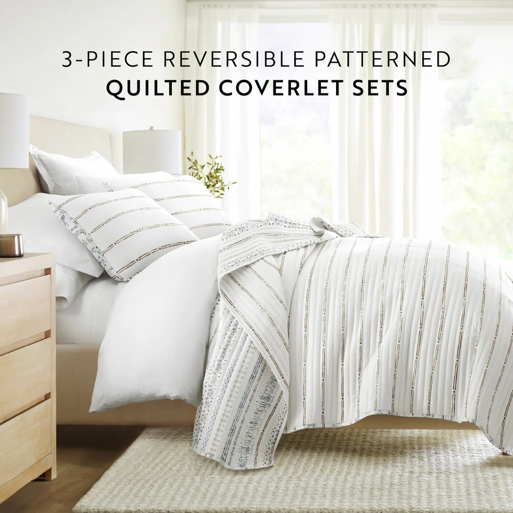 Relic Stripe Reversible Quilted Coverlet Set - Image 8
