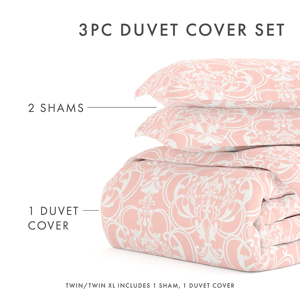 Romantic Damask Pattern 3-Piece Duvet Cover Set - Image 11