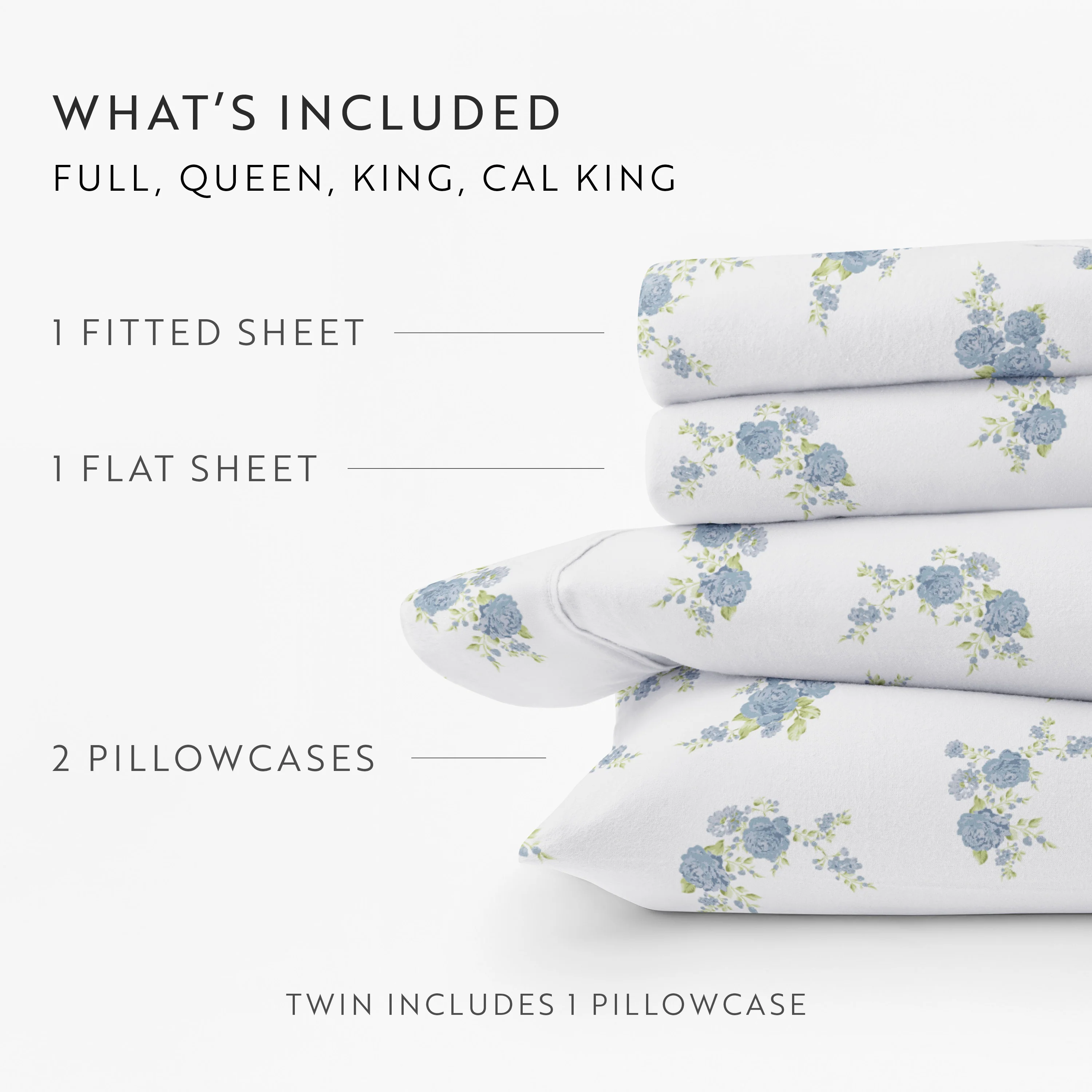 Rose Bunch 4-Piece Flannel Sheet Set - Image 21