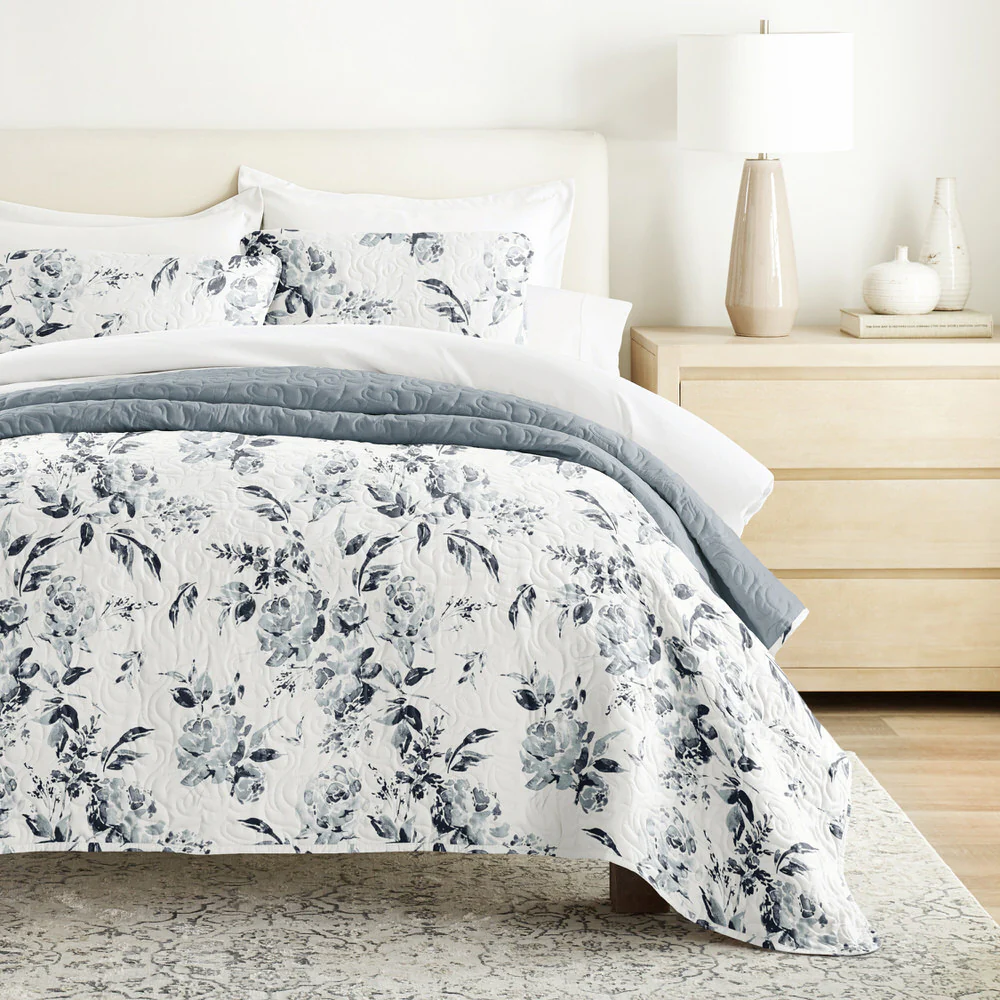 Rose Garden Reversible Quilted Coverlet Set - Image 3