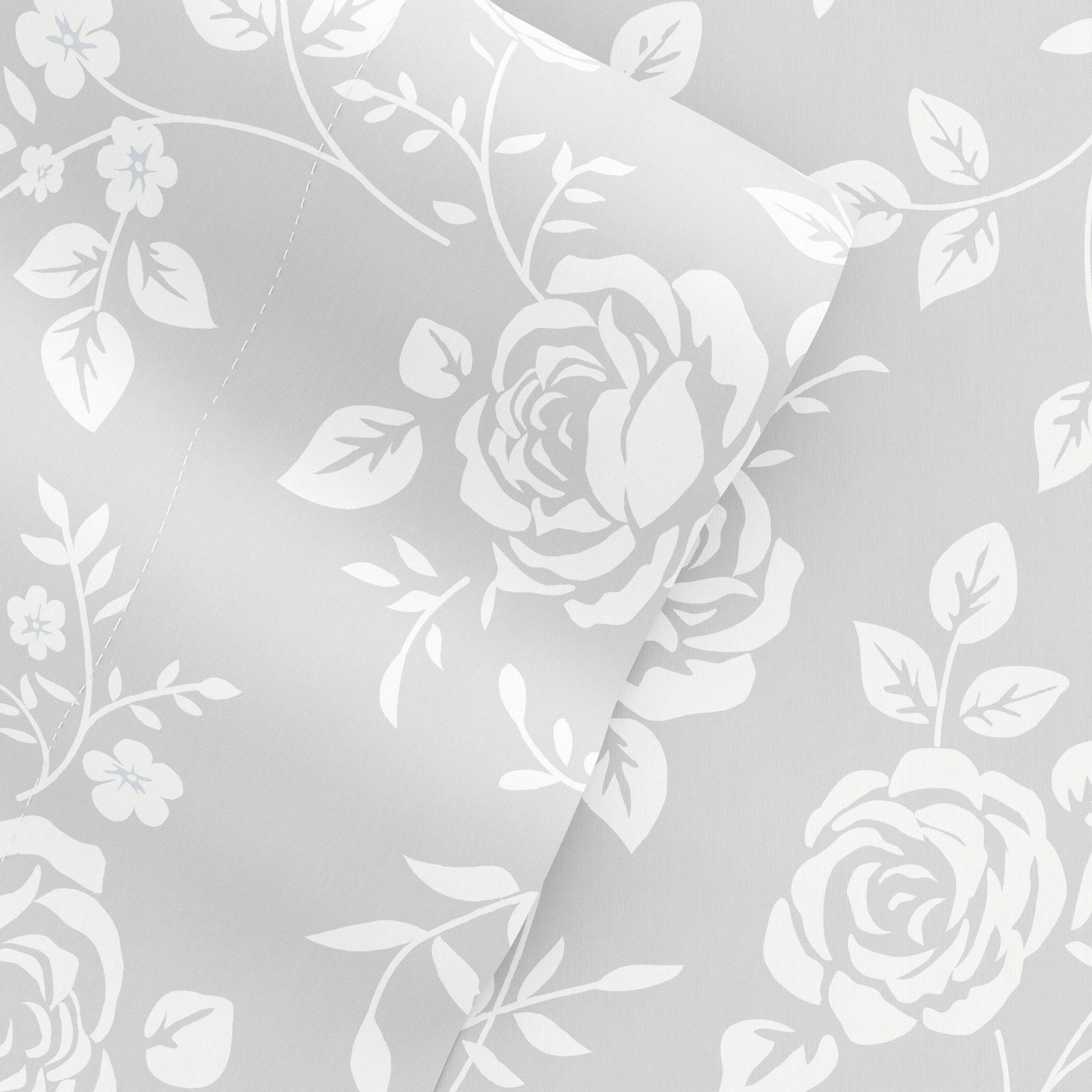 Rose Gray Pattern 4-Piece Sheet Set - Sale - Image 2
