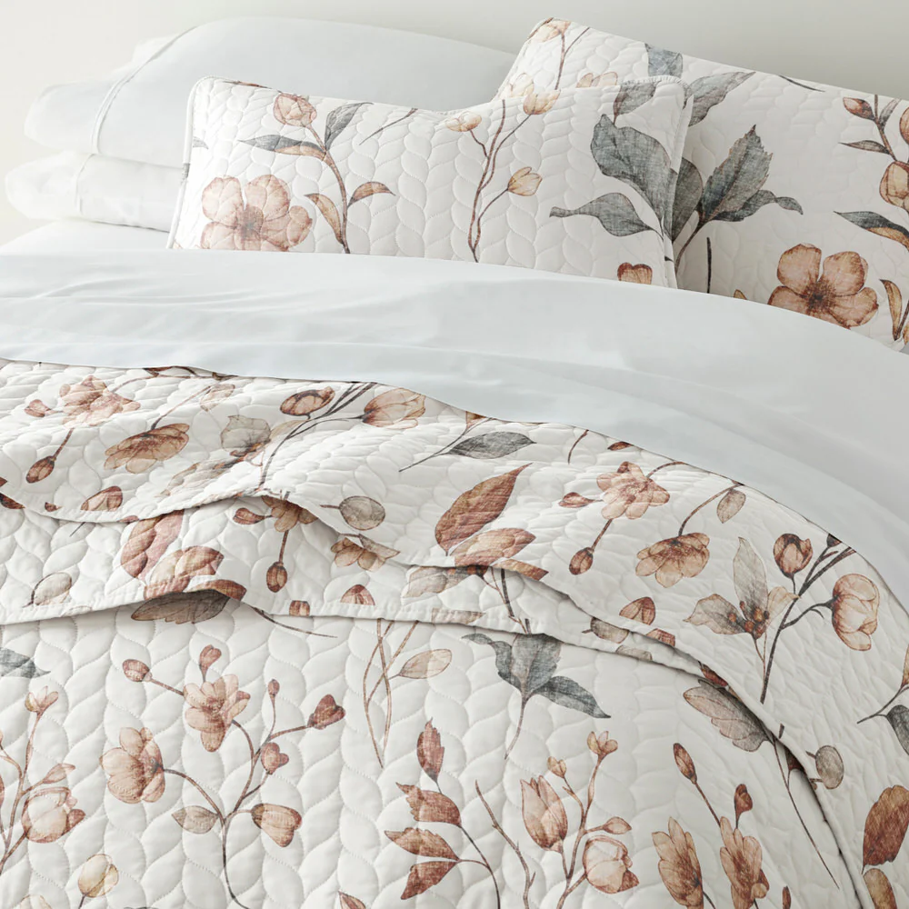 Russet Floral Quilted Coverlet Set - Image 3