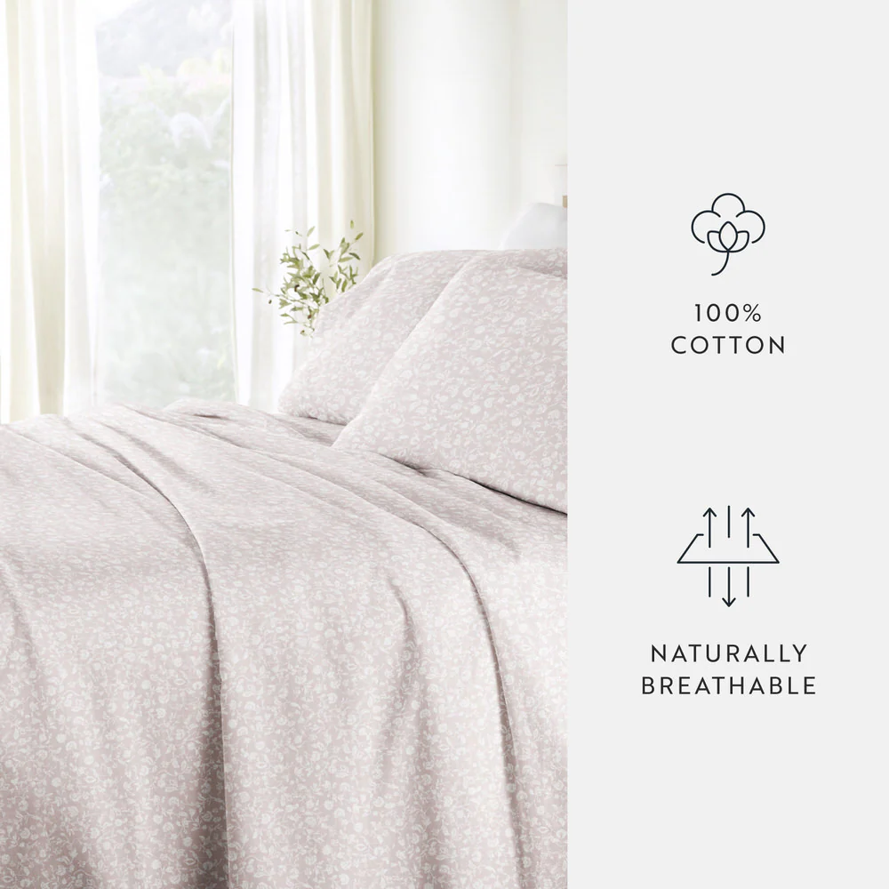 Rustic Jacobean 4-Piece Long Staple Cotton Sheet Set - Image 15