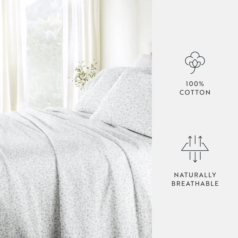 Rustic Jacobean 4-Piece Long Staple Cotton Sheet Set - Image 16