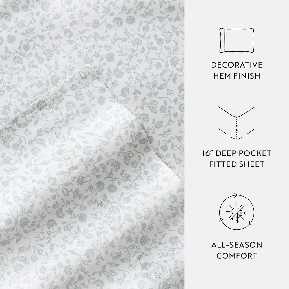 Rustic Jacobean 4-Piece Long Staple Cotton Sheet Set - Image 17