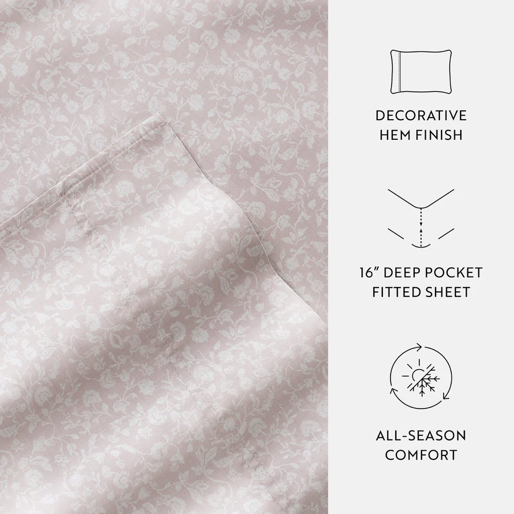 Rustic Jacobean 4-Piece Long Staple Cotton Sheet Set - Image 18