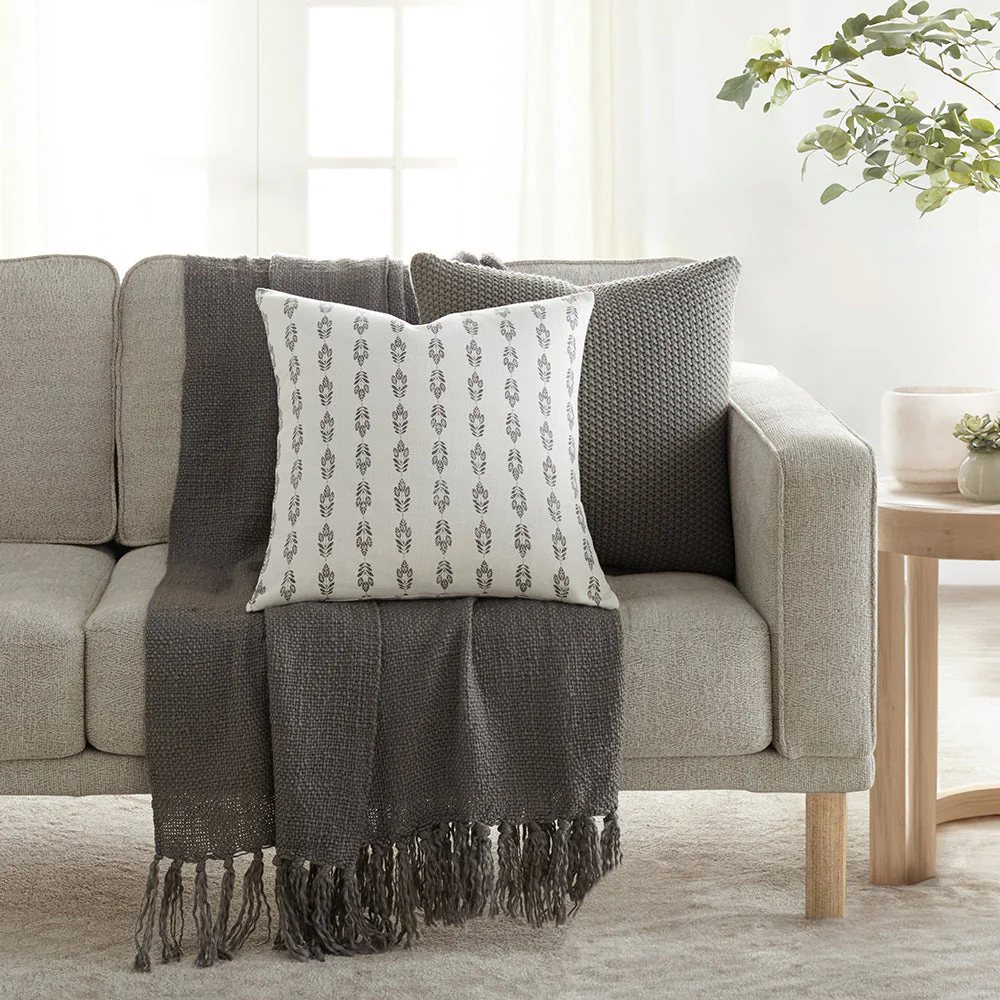 2-Pack Seed Stitch Knit With Folk Leaves Décor Throw Pillows (Sale) - Image 6