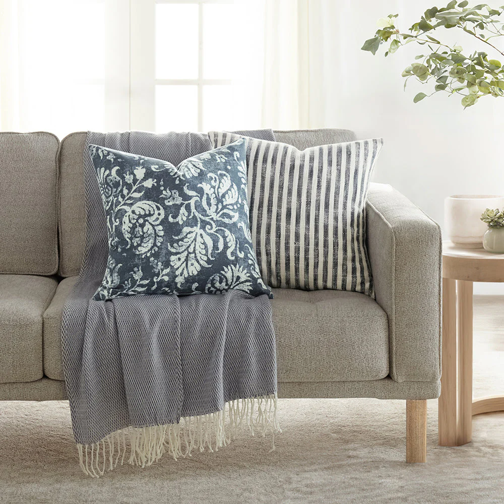2-Pack Yarn-Dyed Bengal Stripe / Distressed Floral Décor Throw Pillows (Sale) - Image 8