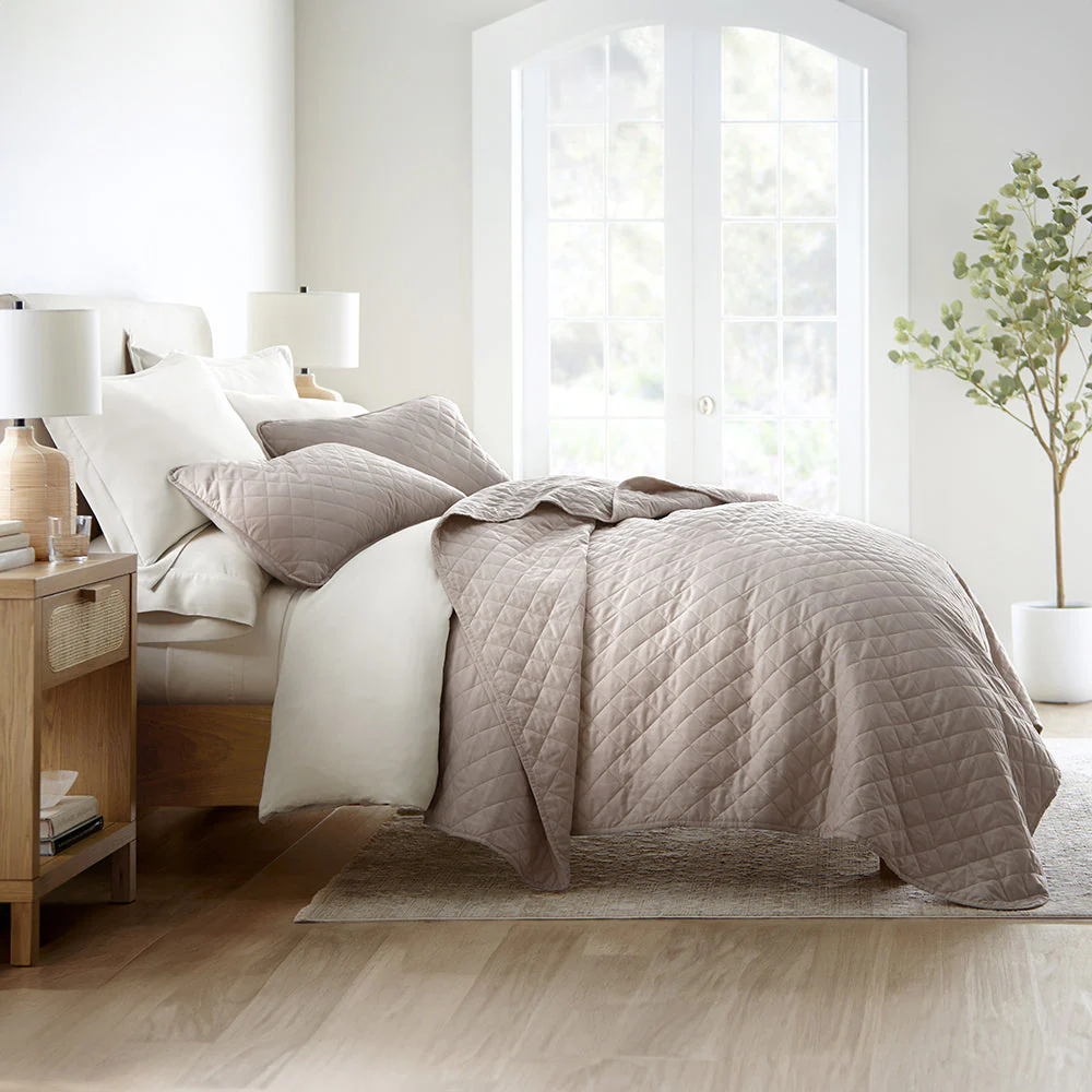 Sale - 3-Piece Diamond Stitch Quilted Coverlet Set - Image 21