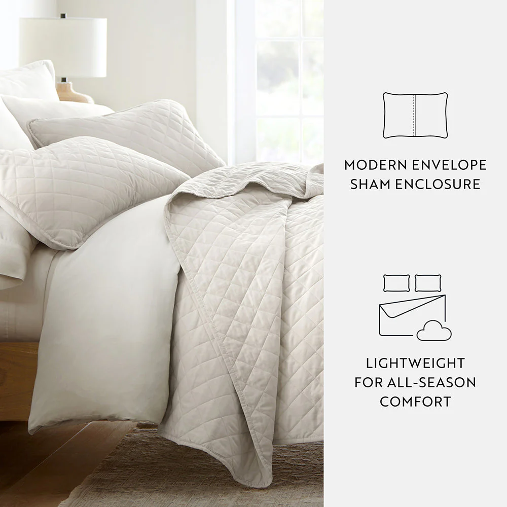 Sale - 3-Piece Diamond Stitch Quilted Coverlet Set - Image 37
