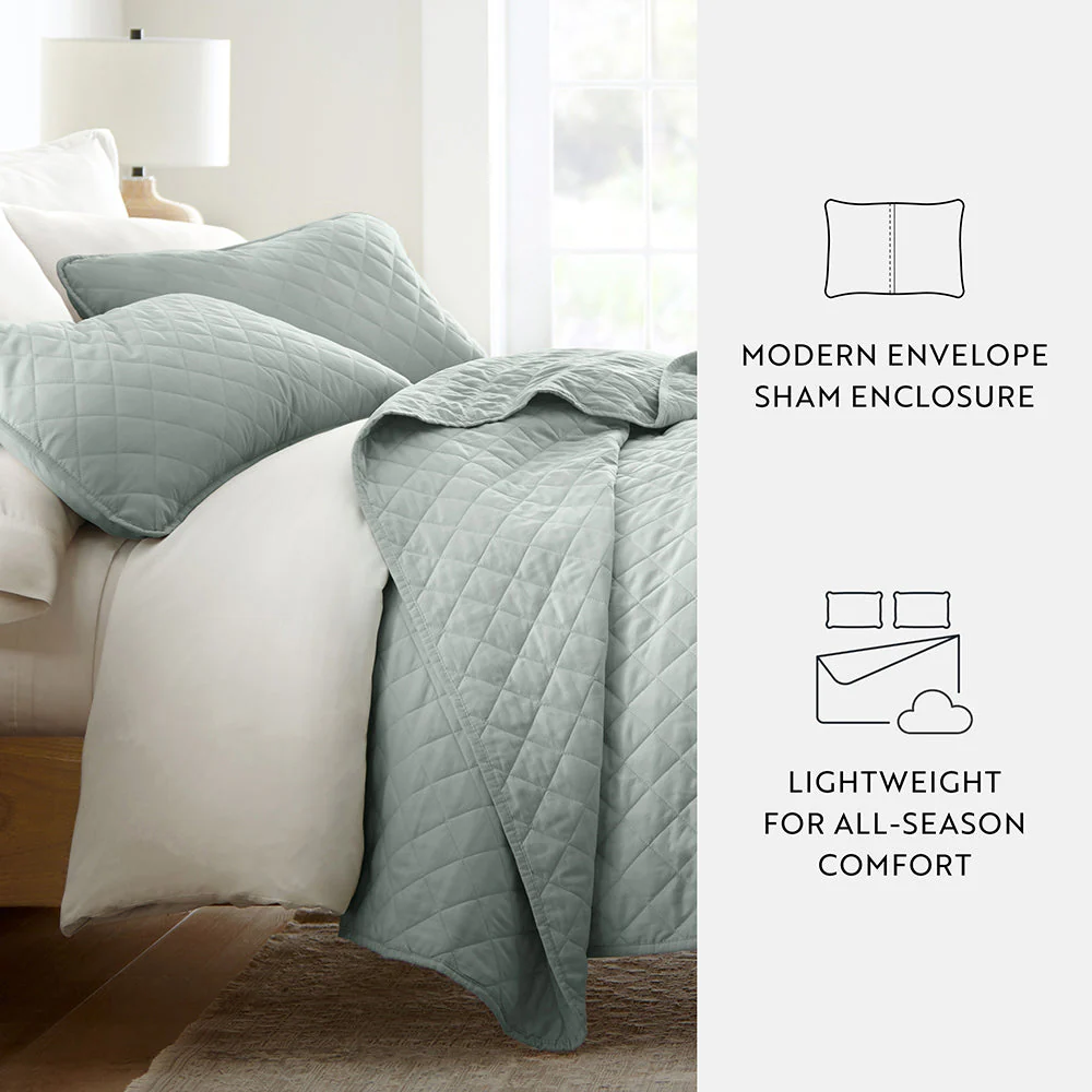 Sale - 3-Piece Diamond Stitch Quilted Coverlet Set - Image 41