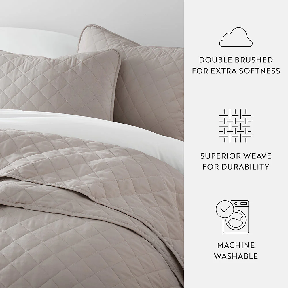 Sale - 3-Piece Diamond Stitch Quilted Coverlet Set - Image 45