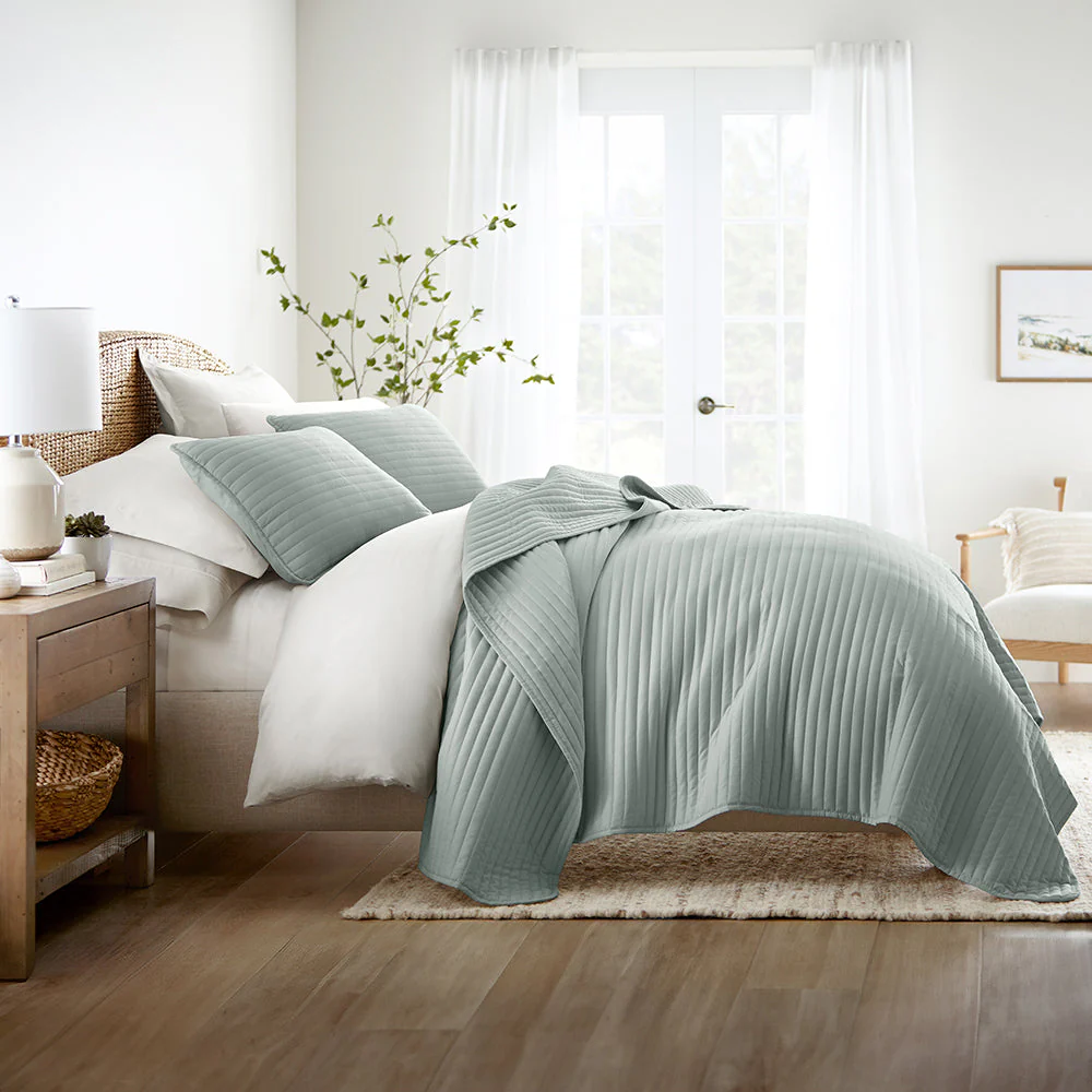 Sale - 3-Piece Stripe Stitch Quilted Coverlet Set - Image 24