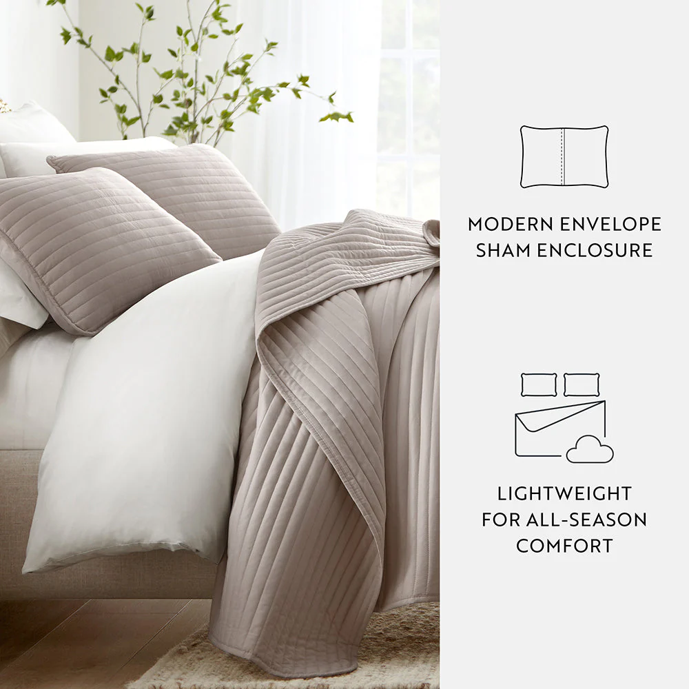 Sale - 3-Piece Stripe Stitch Quilted Coverlet Set - Image 39