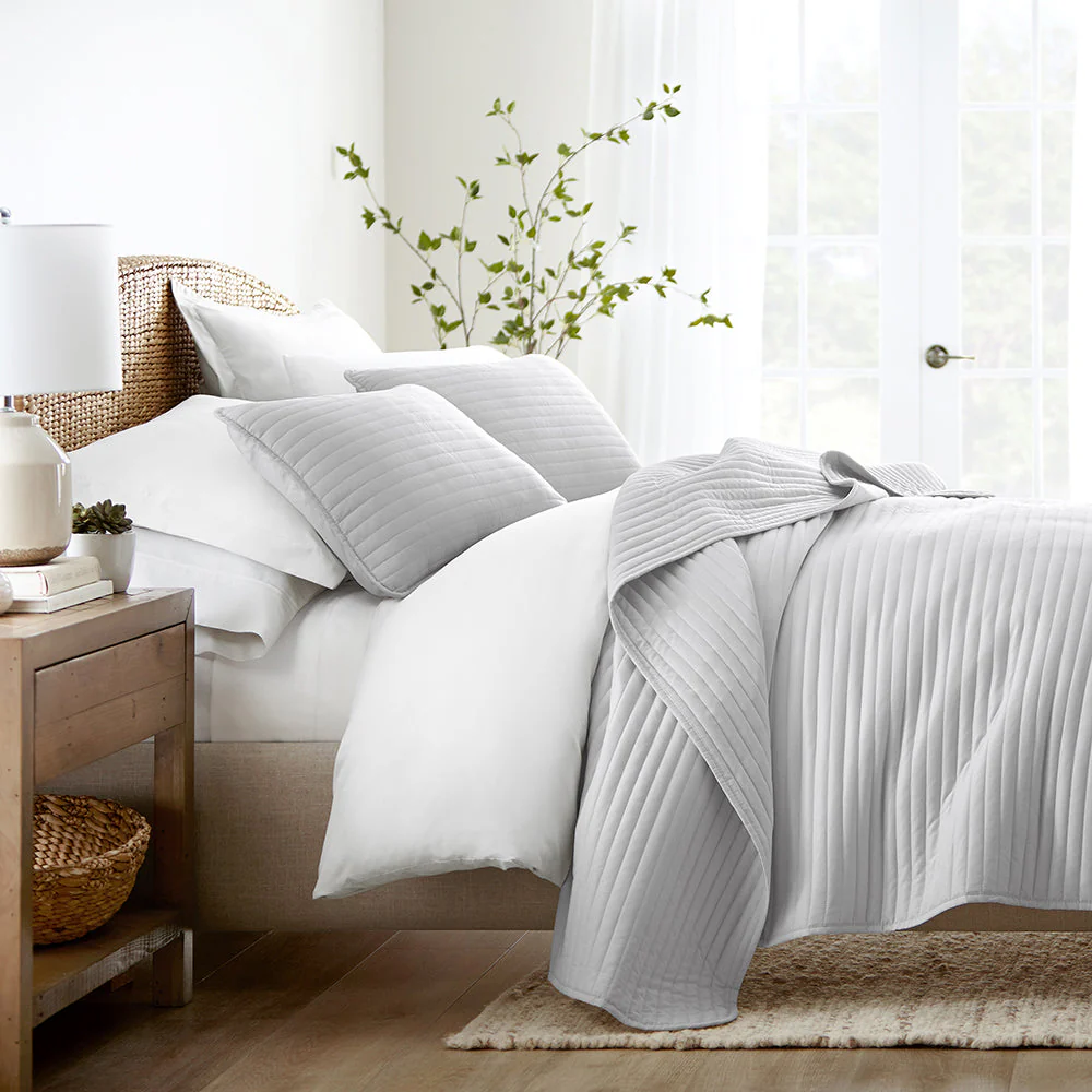 Sale - 3-Piece Stripe Stitch Quilted Coverlet Set - Image 4